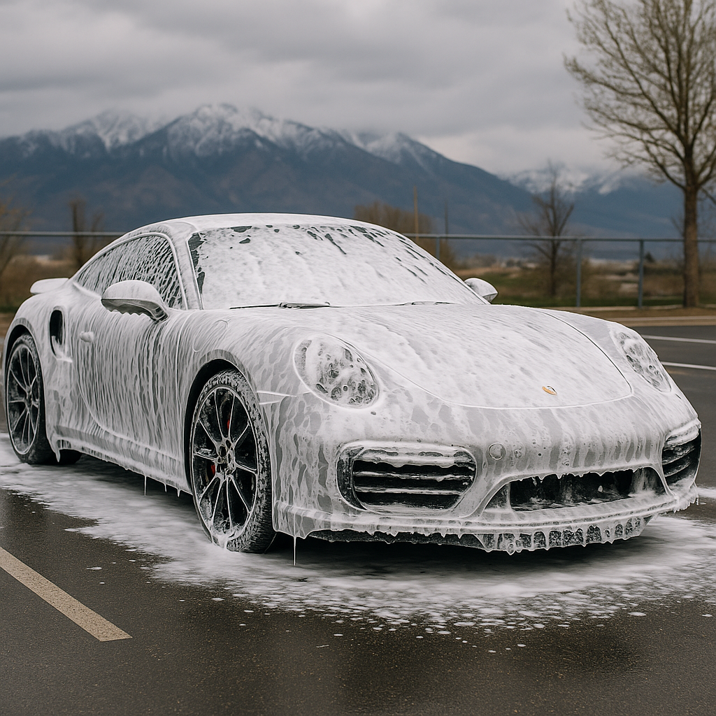 Porsche 911 Turbo with foam coating
